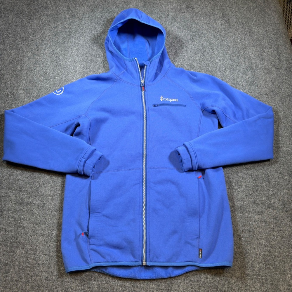 Cotopaxi Full-Zip Hooded Fleece Jacket Mens XL Blue Polartec Outdoor